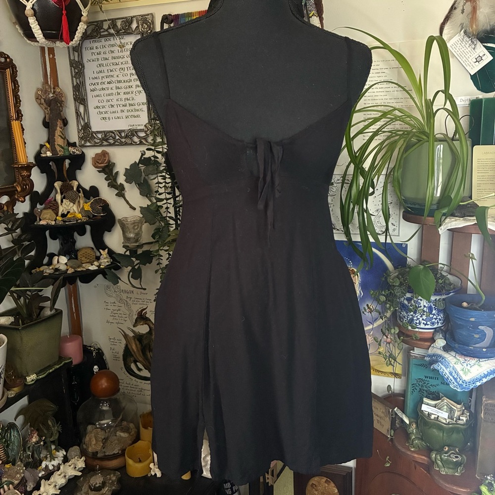 Wild Fable Black Tie Front Babydoll Mini Dress